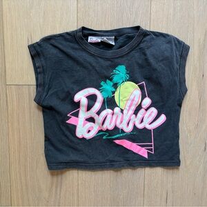 Zara x Barbie Black and Pink Short Sleeve Tee Barbie Design